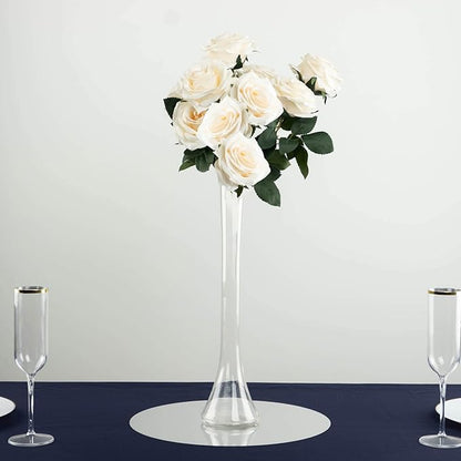 Efavormart 6 Pack Clear Heavy Duty Eiffel Tower Glass Vases with Round Base, Tall Skinny Flower Bud Vase Centerpieces - 16"