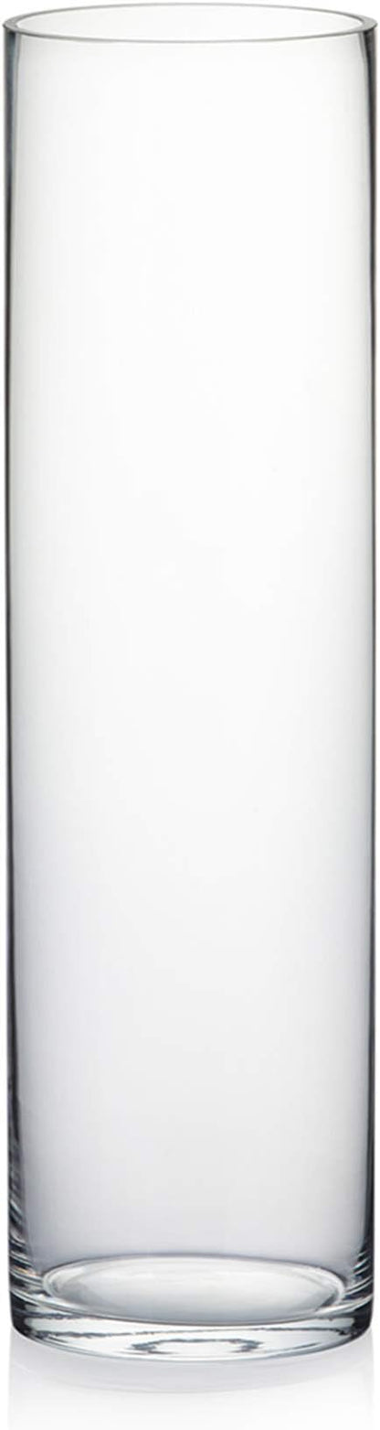 WGV Cylinder Vase, Diameter 5", Height 18", Clear Glass Floral Planter Container, Tall Centerpiece Arrangement for Wedding Party Event Home Office Decor, 1 Piece