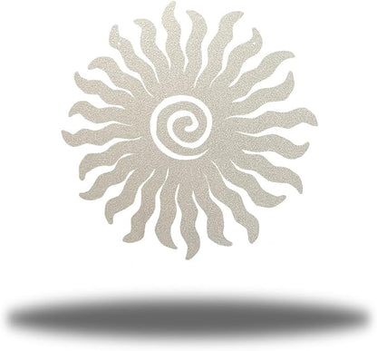 Riverside Designs Sunburst Metal Wall Art Steel Outdoor Decor - Heavy-Duty and Waterproof - Made in USA (24", Silver)