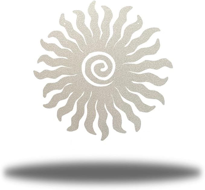 Riverside Designs Sunburst Metal Wall Art Steel Outdoor Decor - Heavy-Duty and Waterproof - Made in USA (30", Silver)