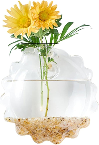 Wall-Mounted Acrylic Planter for Hydroponic Plants – Sunflower Vase Small, Modern Transparent Design for Home & Office Decoration