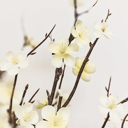 4 Pcs Cherry Blossom Branches 39 Inch White Fake Flowers Spring Decorations for Home Decor, Artificial Flowers Long Stem Branches for Vase Wedding Office Party Table Decor Centerpieces