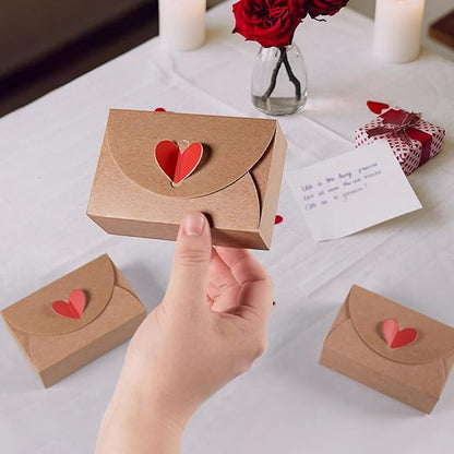 KYXKHSAA Heart Shape Envelope Flower Box, Premium Cardboard Floral Bouquet Packaging, Modern Home Decor Accent Piece, Creative Gift Wrap Container For Valentine’s Day, Wedding, Mother’s Day