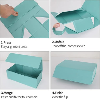 Gift Boxes 10"x6"x3" with Magnetic Closure Lid Gift Boxes for Presents,Bridesmaid Gifts Box,Cute Box,Luxury for Gift Packaging, Magnetic Gift Box for Wrapping Gifts (Light Blue/5PCS)