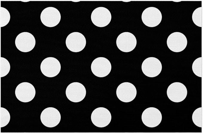 Black White Polka Dot Placemats Set of 1 PVC Vinyl Non Slip Table Mats Waterproof Heat Resistant Place Mats Washable Wipeable Dining Table Mat for Kitchen Party Farmhouse Indoor Outdoor Decorative