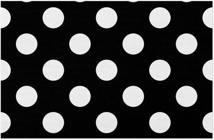 Black White Polka Dot Placemats Set of 4 PVC Vinyl Non Slip Table Mats Waterproof Heat Resistant Place Mats Washable Wipeable Dining Table Mat for Kitchen Party Farmhouse Indoor Outdoor Decorative