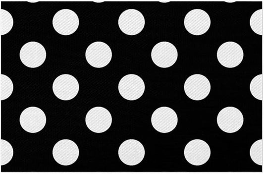 Black White Polka Dot Placemats Set of 4 PVC Vinyl Non Slip Table Mats Waterproof Heat Resistant Place Mats Washable Wipeable Dining Table Mat for Kitchen Party Farmhouse Indoor Outdoor Decorative