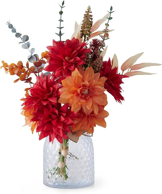 Artificial Flowers Combo Red Flowers Mix Silk Flowers tassel flower, fake flowers for Wedding Bridal Bouquets, Floral Arrangement, Table Centerpieces. Fake Plastic Flowers Bulk Vase Decoration