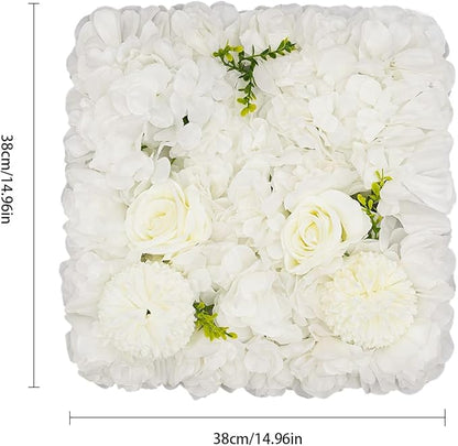 3D Flower Wall Panel 12Pcs Artificial Flower Wall Background Silk Rose Mat for Wedding Wedding Decor Shop Photo Backdrop (Flower Type A)