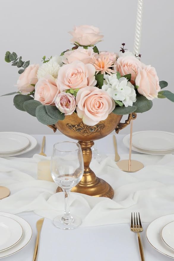 50pcs Roses Artificial Flowers Pink Fake Roses Flowers with Long Stems Silk Flowers for Wedding Bouquet Centerpices Decorations Party Bridal Baby Shower Home Decor
