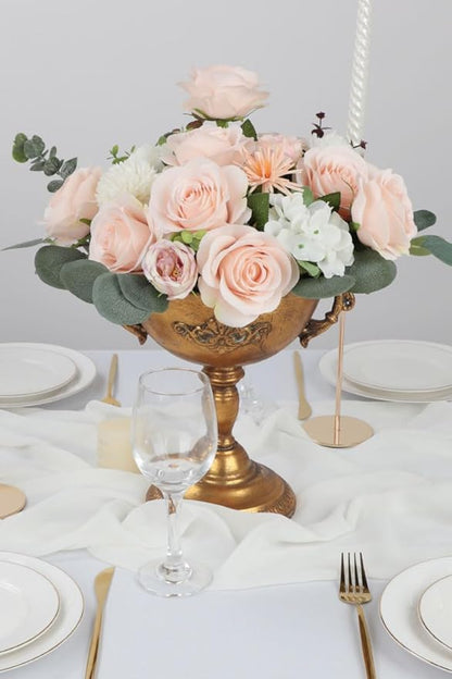 50pcs Roses Artificial Flowers Pink Fake Roses Flowers with Long Stems Silk Flowers for Wedding Bouquet Centerpices Decorations Party Bridal Baby Shower Home Decor