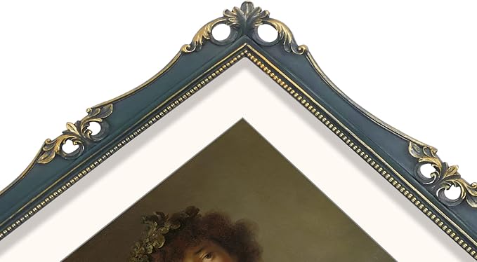 SIMON'S SHOP 11x14 Picture Frame Matted to 8x10 Photo Artwork Print, Vintage Picture Frames for Gallery Wall and Tabletop Display, Antique Style Dark Blue Poster Frame