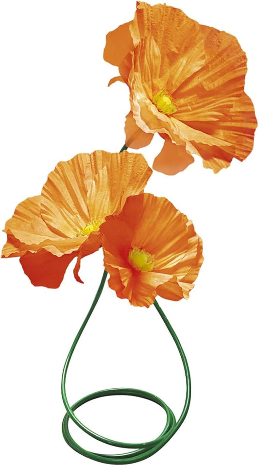 Artificial Paper Flower Decoration, Artificial Fake Flowers with Stems, for Wedding Background Decor, Shop Window Display,Photography Props, Banquet, Centerpieces 3 Pack (Orange)