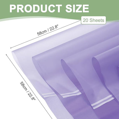 PATIKIL Flower Gift Wrapping Paper, 20 Sheets Waterproof Bouquet Paper Wrap Florist Supplies Packaging Floral Papers for Wedding DIY Craft Valentine Mother's Day, Purple
