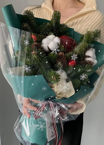 31.5 in X 100 ft Christmas Cellophane Wrap Roll – 3 Mil Thicken Snowflake Clear Cellophane Wrap Roll for Gift Baskets, Clear Cellophane Bags Large for Christmas Gift Baskets(31.5" fold into 16")