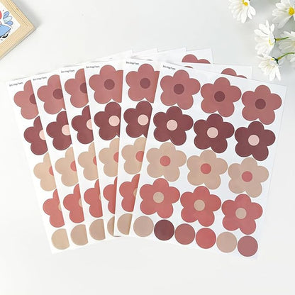 Daisy Flowers Wall Stickers – 180 Pcs Peel & Stick Removable Waterproof Vinyl Floral Wall Art Decals for Bedroom, Nursery & Aesthetic Spaces | A Simple Peel Brings Cozy Boho Warmth (Retro Style)