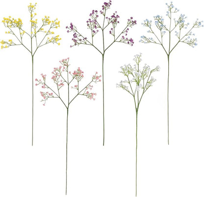 DEEMEI 15 PCS Babys Breath Artificial Flowers Fake Babys Breath Flowers Artificial Bulk Gypsophila Bouquets Real Touch Faux Flowers for Wedding Floral Arrangement Party Home Decoration