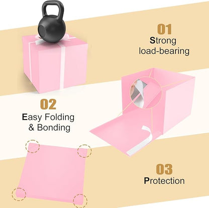 Donyang Gift Box, 12x12x10 inches Large Pink Gift Boxes for Presents with Lids, Birthday Box, Groomsman Proposal Box, for Wedding, Valentine's Day, Mother's Day, Halloween, Christmas Gift Packging