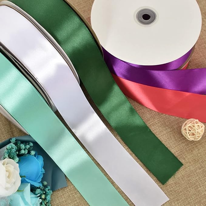 TONIFUL 1-1/2 Inch (40mm) x 100 Yards Turquoise Blue Wide Satin Ribbon Solid Fabric Ribbon for Gift Wrapping Chair Sash Valentine's Day Wedding Birthday Party Decoration Hair Floral Craft Sewing