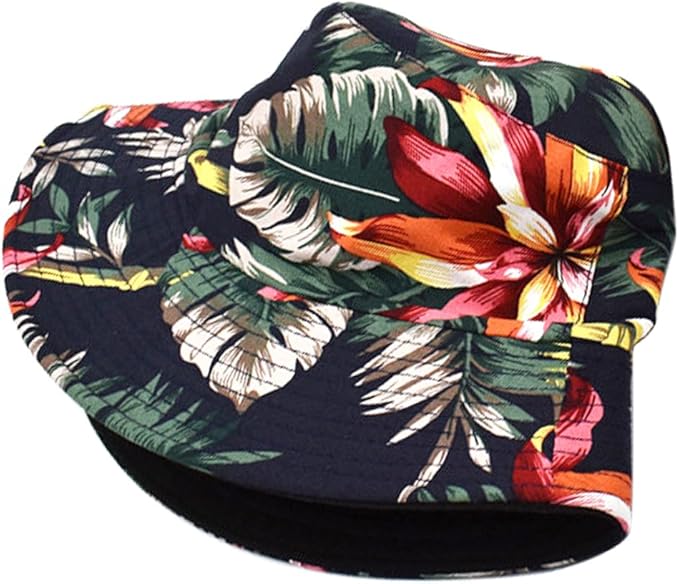 Malaxlx Bucket Hat Beach Sun Hat Fishing Hat for Women Men, Outdoor Travel Reversible Double Side Wear Fisherman Hat