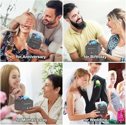 SHOKUTO Preserved Rose,Birthday Gifts for Women Mom Girlfriend,Gifts for Mom Grandma Wife Daughter Sister,Jewelry Boxes with Necklace