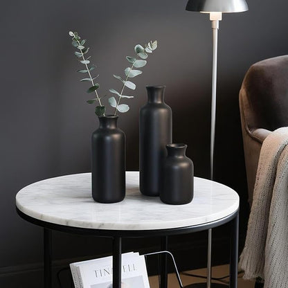 Resin 3 Piece Vase Set, Farmhouse Decor, Home Decorative Vase, Vases for Your Kitchen, Bedroom, Office, Living Room, Bathroom, & Shelf Centerpiece Table Decorations, Black