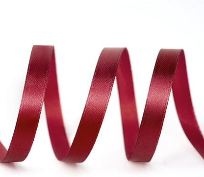 3/8" x 100 Yards Satin Ribbon - Burgundy Silk Ribbon with Spool - Ideal for Gift Wrapping, Floral Bouquets, Crafts, Wedding Party Decorations, Christmas and Sewing Projects