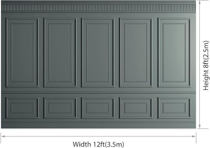 AOFOTO Vintage Room Inside Backdrop Classic French Frame Dark Grey Walls Photo Background for Wedding Bridal Shower Party Banner Home Headboard Decor Wall Photo Studio Booth Props 12x8ft