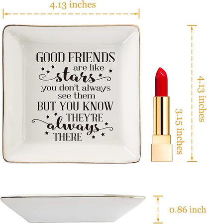 HOME SMILE Ceramic Ring Dish Jewelry Tray for Mom Sister Friends