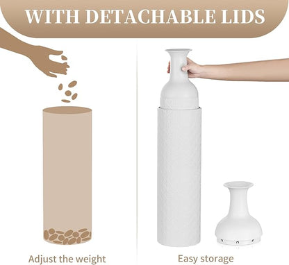 Sziqiqi White Tall Floor Vases: 27.6/21.7in Extra Large Metal Decorative Floor Vase - Set of 2 Big Boho Floor Vases for Pampas Grass Twigs - Oversized Floor Vase for Living Room Bedroom Home Corner
