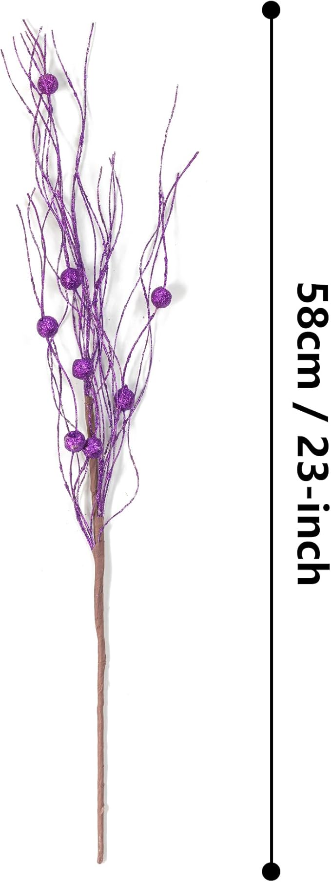 KI Store Purple Glitter Picks Sprays Set of 20 for Christmas Tree Mardi Gras Wreath Garland Floral Arrangement Decoration