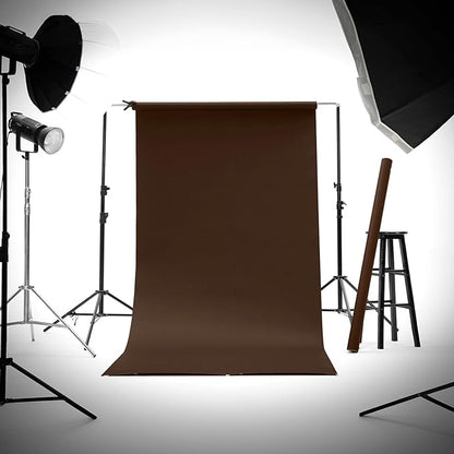 Kate Seamless Paper Backdrop Brown Paper Backdrop Seamless Backdrop Paper Rolls (53''x16.4' Coco Brown)