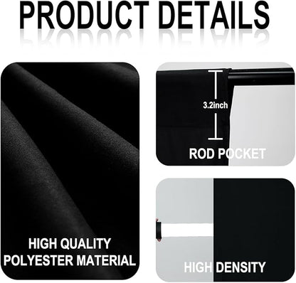 GFCC Black Backdrop - 10FTX20FT Black Photo Backdrop for Photoshoot Background for Photography Screen Video Recording Picture Background