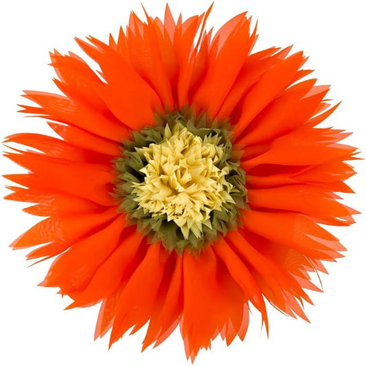3D Flower Throw Pillow Decorative Daisy Accent Pillows Handmade Cute Round Velvet Floral Cushion with Insert for Couch Bed Chair Car Living Room Bedroom Home Decor 12Inch Vibrant Orange