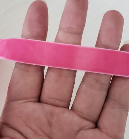 10 Yards Velvet Ribbon Spool (Dark Pink, 5/8")