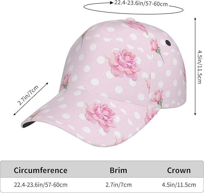 Rose Snapback Cap Womens Baseball Hats Flower Floral Sun Cap Women's Baseball Caps Cute Hats