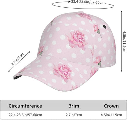 Rose Baseball Cap Flower Snapback Cap for Women Hats Floral Baseball Hat Women's Baseball Caps