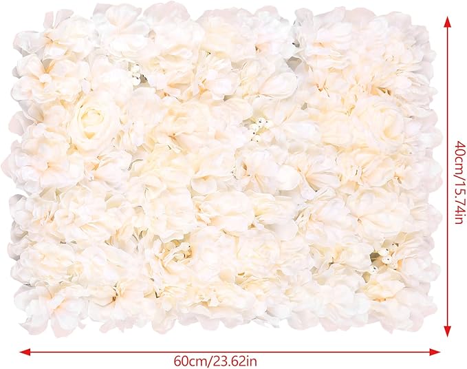 Flower Wall Panels 3D Flower Wall Backdrop, 6Pcs Artificial Flower Wall Panel Silk Rose Floral Decorative Faux Flower Wall Background for Wedding Home Decoration (Light Pink, 23.6 * 15.7in)