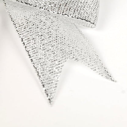 50pcs 3-1/2" Silver Twist Ties Metallic Silver Bows with Twist Tie Bows Fish Tail Cuttiog(Silver.)