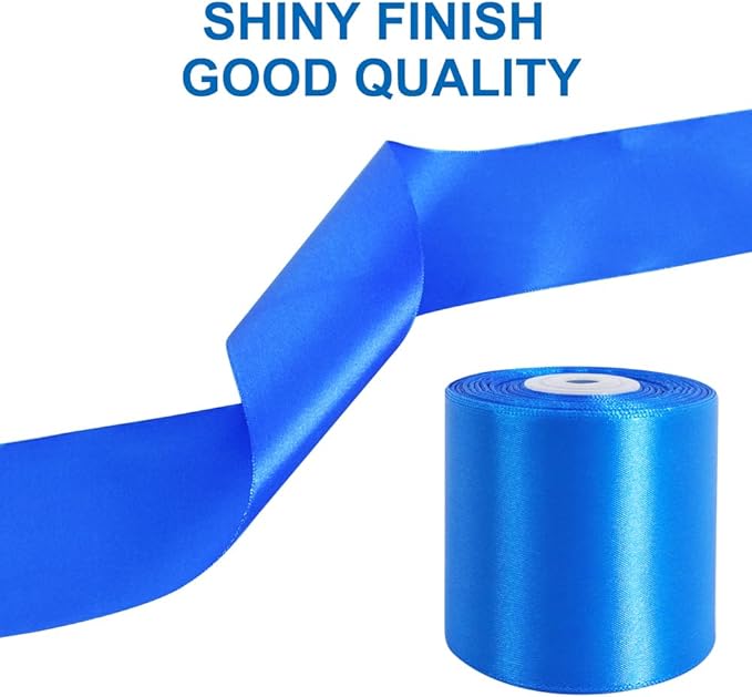 TONIFUL Royal Blue Satin Ribbon 3 Inch X 25yds Solid Silk Ribbons for Gift Wrapping, Craft, Floral Bouquets, Valentine's Day Christmas Gift Wrapping, Party Wedding Decoration