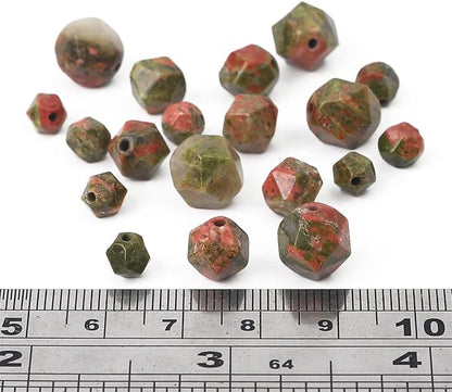Faceted Natural Unakite Stone Round Beads 10mm 36cm/Strand for Jewelry Making