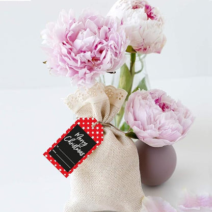 Andaz Press Christmas Holiday Season Classic Gift Tags, Merry Christmas to from and Wishing You A Happy Holiday Season, Red with White Stars Design, for Holiday Events, Parties, and Favors, 60-Pack