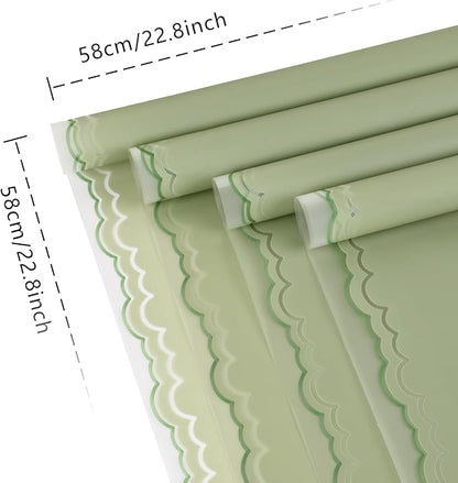 FUHITIM 20 Sheets Flower Wrapping Paper - Waterproof Floral Bouquet Wrapping Paper, Florist Supplies Packaging Paper for Wedding Birthday Gift DIY Crafts (Green)