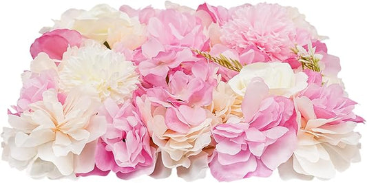 CNCEST 3D Flower Wall Panel, 12pcs Artificial Flower Wall Background Silk Rose Mat, Floral Wall Arrangement for Wedding Backdrop Wall Decor Shop Photo Backdrop, 15x15in, 38x38cm(38x38cm-12pcs)