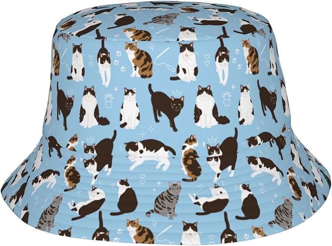 Cartoon Bucket Hat Summer Beach Travel Sun Hat Packable Fisherman Cap for Men Women