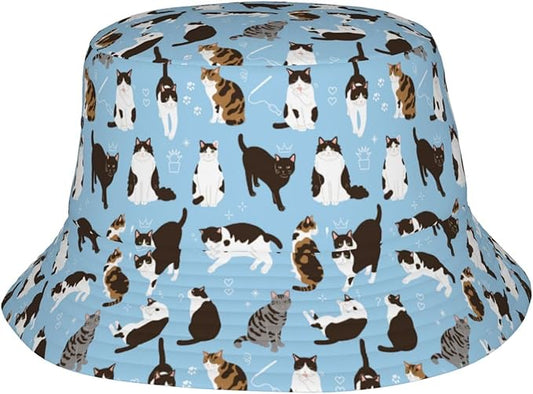 Cartoon Bucket Hat Summer Beach Travel Sun Hat Packable Fisherman Cap for Men Women