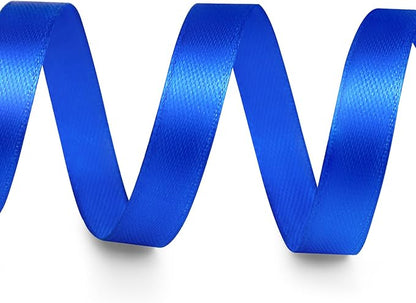 3/8" x 100 Yards Satin Ribbon - Royal Blue Silk Ribbon with Spool - Ideal for Gift Wrapping, Floral Bouquets, Crafts, Wedding Party Decorations, Christmas and Sewing Projects