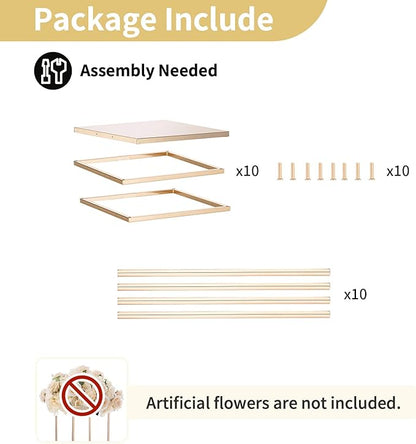 Nuptio Gold Vases - 10 Tall 15.7 inch Geometric Centerpieces for Wedding Tables