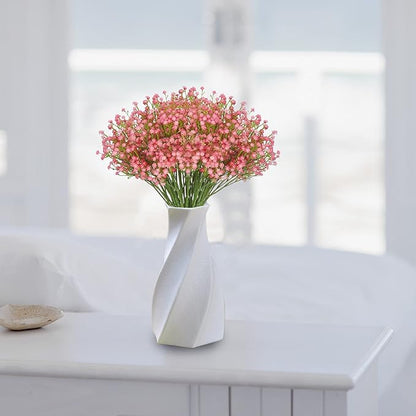 JIFTOK Babys Breath Artificial Flowers, 24 Pcs Fake Flowers Gypsophila Bouquet Fall Flowers Artificial for Decoration, Real Touch Silk Flower for Wedding Christmas DIY Party Home Garden Office (Red)