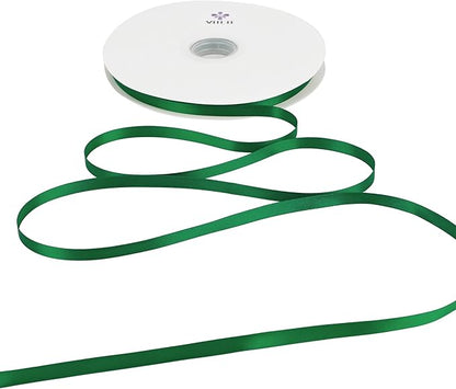 MEEDEE Dark Green Satin Ribbon - 3/8 Inch Double Faced Satin, 100 Yards for Wedding, Gift Wrapping, Crafts & Card Making